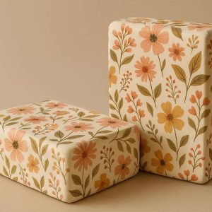 Floral Print Yoga Blocks For Stylish Practice And Personalized Home Gym Decor With Soft Foam