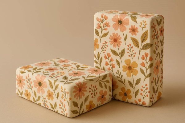 Floral Print Yoga Blocks For Stylish Practice And Personalized Home Gym Decor With Soft Foam