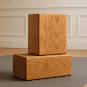 Wood Grain Yoga Blocks For Classic Studio Aesthetic And Heavy Duty Support In Standing Poses